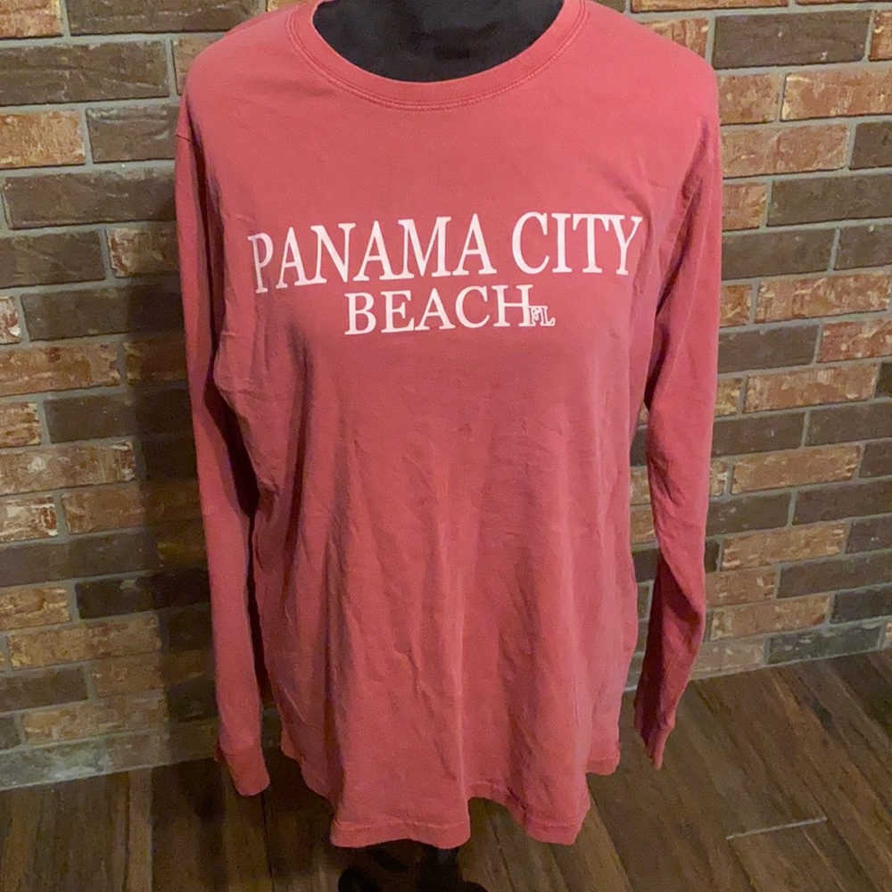 Size large rust colored Panama City beach long sleeve T-shirt